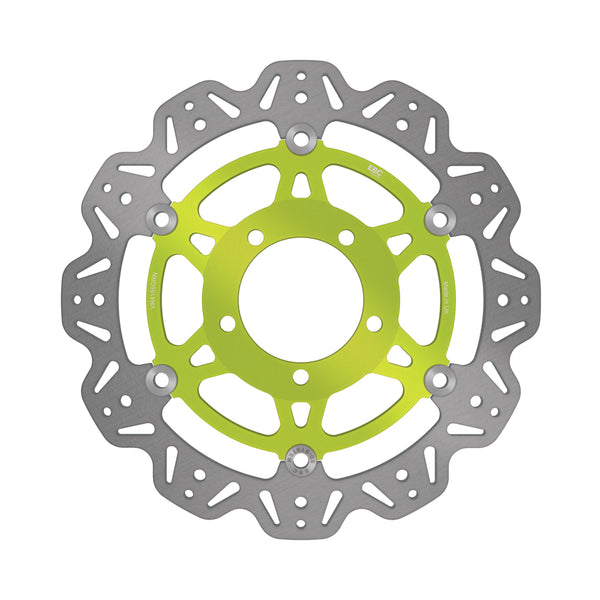 EBC 13-17 Kawasaki ZX-6R ZX 636 E Front Left/Right Vee Floating Green Rotor — VR4155GRN