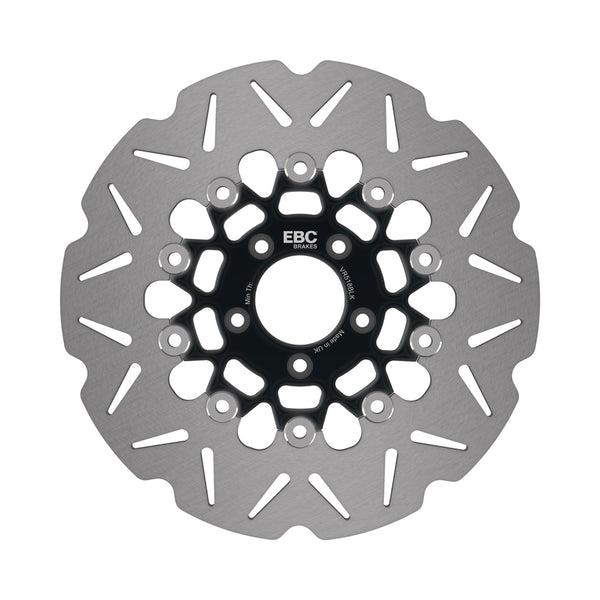 EBC 2006 Harley-Davidson Dyna FXDi 35th Anniversary Super Glide Front Left/Right Vee Float Blk Rotor — VR518BLK