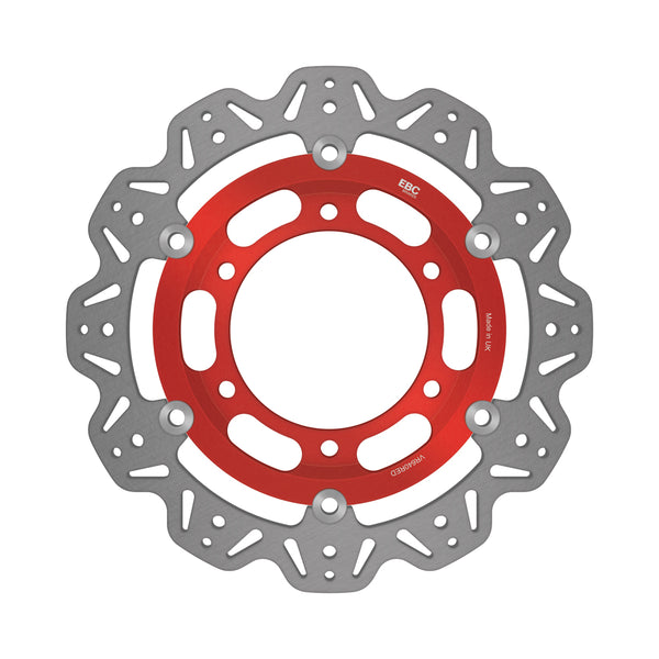 EBC 1992 Triumph Hinckley Daytona 750 3 cyl Front Left/Right Vee Floating Red Rotor — VR640RED