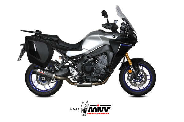 MIVV Oval Carbon Full System Exhaust with Carbon Cap (Y.069.L3C) for 2021-2022 Yamaha Tracer 9