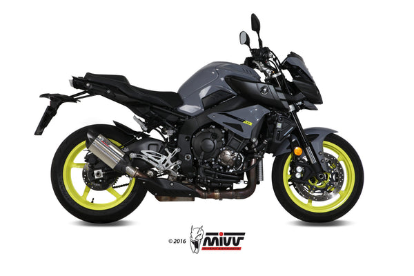 MIVV Suono Stainless Slip-On Exhaust with Carbon Caps (Y.057.L7) for 2016-2022 Yamaha MT-10