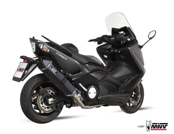 MIVV Speed Edge Black Full System Exhaust (Y.037.LRB) for 2012-2016 Yamaha T-Max 530