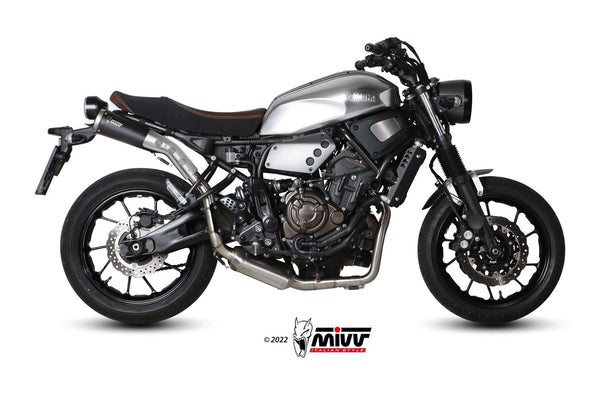 MIVV Ghibli Black Full System Exhaust, High Position (Y.052.LGB) for 2016-2022 Yamaha XSR700