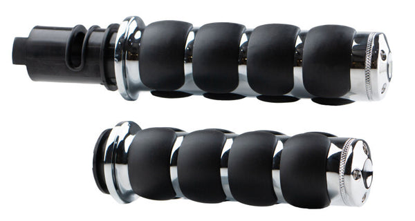 Kuryakyn ISO Grips 24 and Up Touring 25 and Up Softails Throttle-By-Wire Chrome