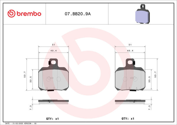 Brembo Brake Pads (07BB209A)