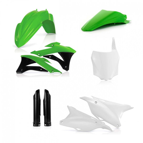 Acerbis 14-21 Kawasaki KX85/100 Full Plastic Kit - Green White/Black Original 16