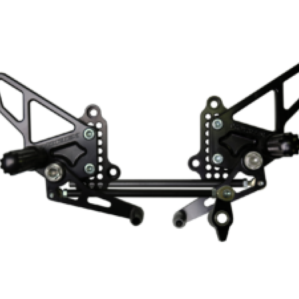 Vortex 07-08 Ducati 1098,08-09 1098R,07-09 1098S,09-11 1198 Adjustable Rearsets — Black (RS198K)