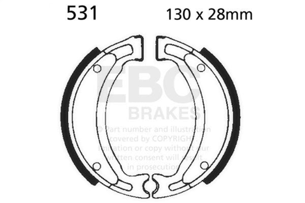 EBC 11-13 Yamaha YBR 125 (2D0D/2CS1) Front Brake Shoes (130 x 28mm) - 531