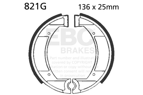 EBC Grooved Brake Shoes — 821G