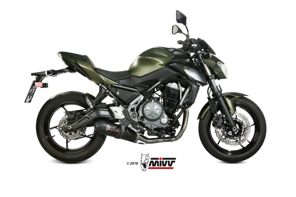 MIVV Oval Carbon Full System Exhaust with Carbon Cap (K.044.L3C) for 2017-2022 Kawasaki Ninja 650/Z650