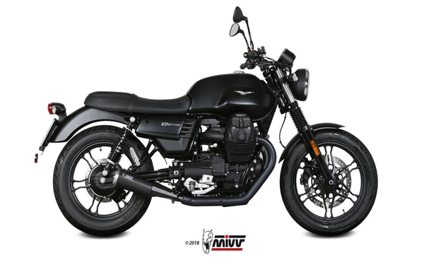 MIVV Ghibli Black Dual Slip-On Exhaust (M.012.LGB) for 2017-2022 Moto Guzzi V7 III