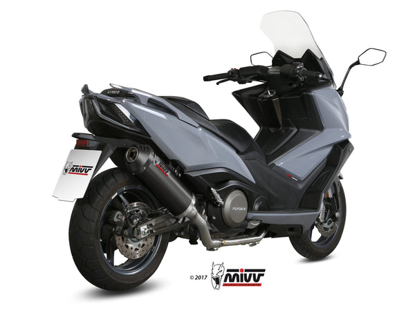 MIVV Oval Black Slip-On Exhaust with Carbon Cap (O.009.LVC) for 2017-2020 Kymco AK550