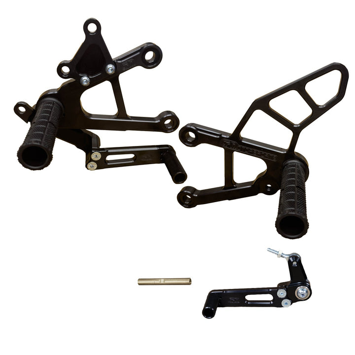 Woodcraft Kawasaki ZX636R Complete Rearset Kit - GP Shift w/ OEM QS