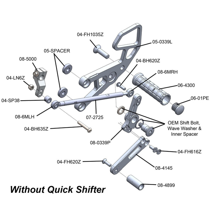 Woodcraft Honda CBR1000RR Complete Rearset