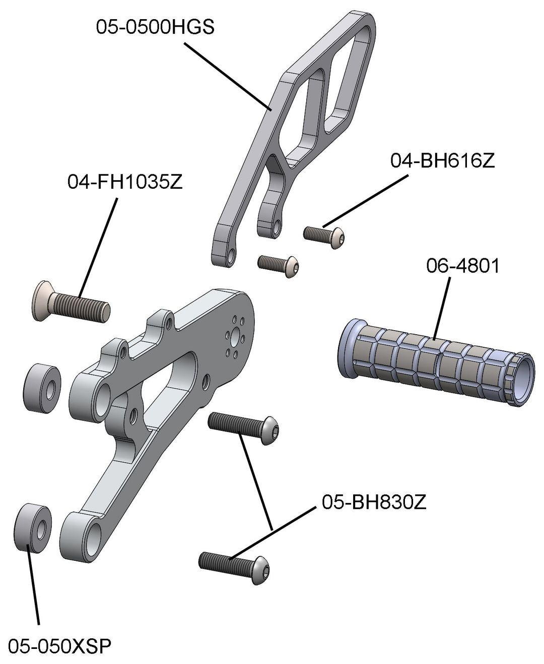 Woodcraft Triumph Daytona 675/Street Triple Rearset - GP Shift w/o QS - RACE ONLY (No Side Stand)