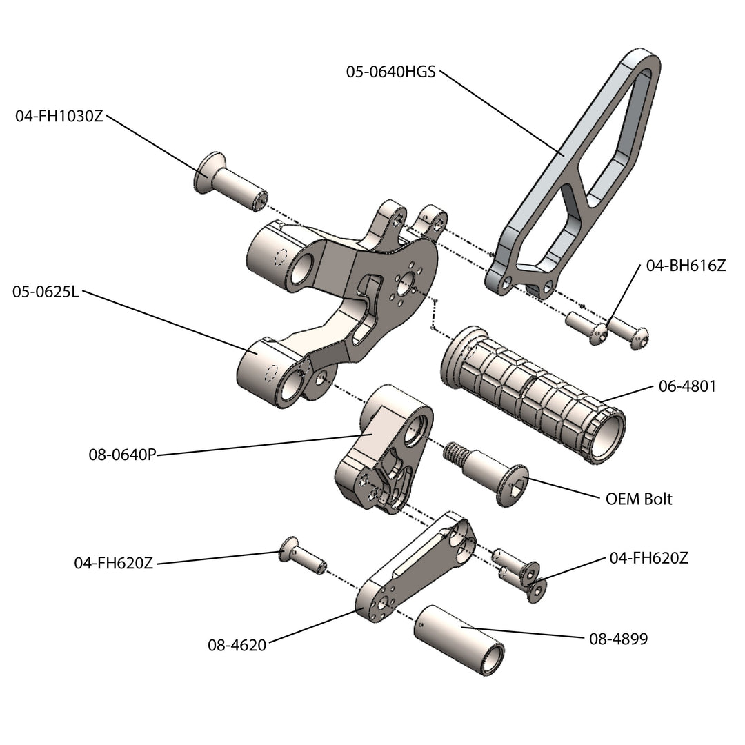 Woodcraft Ducati 749/999 Complete Rearset