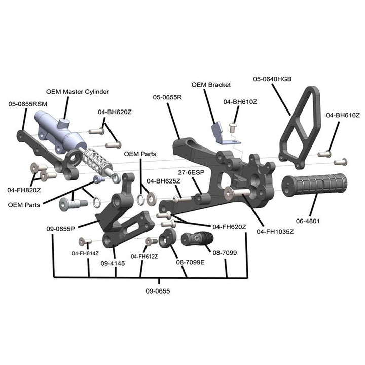 Woodcraft Ducati Panigale 2021-24 V4 Rearset Kit