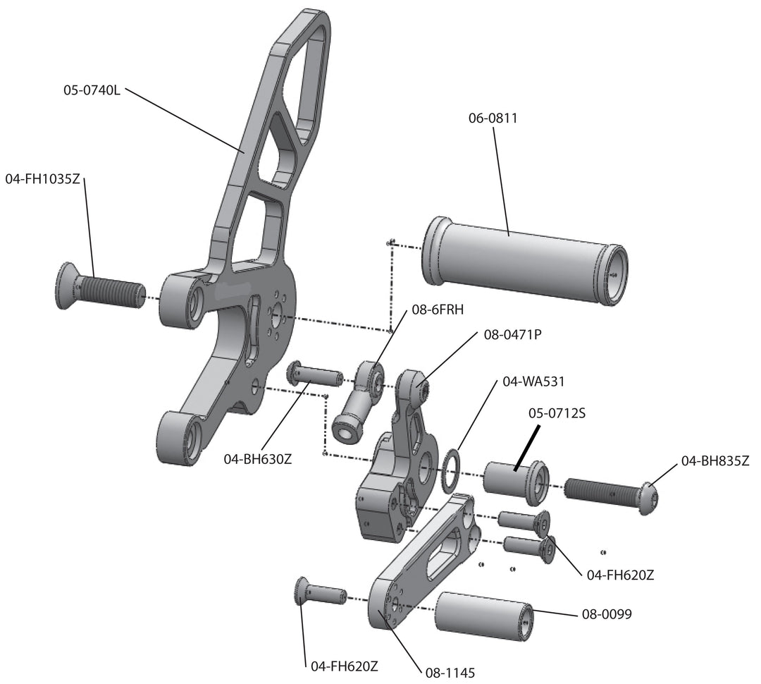 Woodcraft 2011-16 Aprilia RSV4 APRC/Tuono V4 GP Shift Complete Rearset