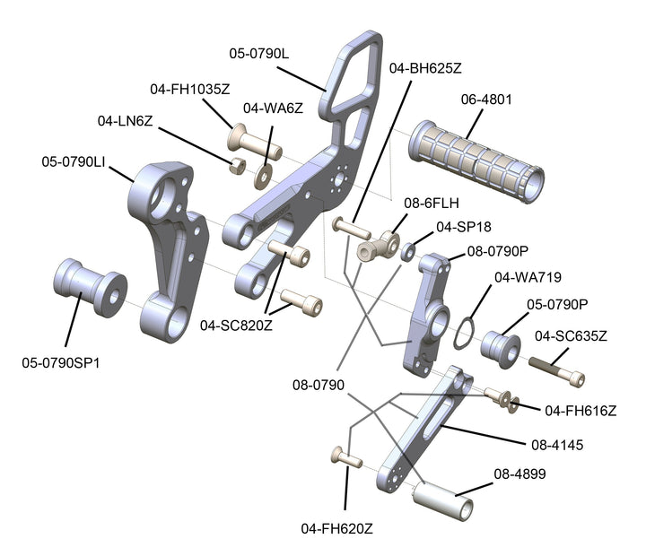 Woodcraft KTM Duke790/890 Rear Set Kit