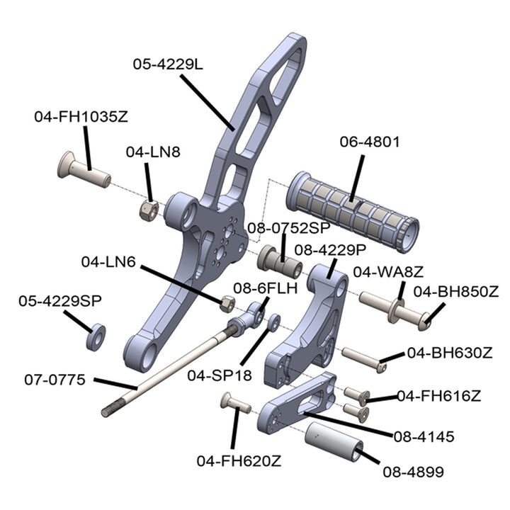 Woodcraft Suzuki SV650 Rearset Complete
