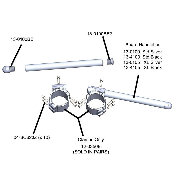 Woodcraft 2006-10 Suzuki GSXR600/750 - 50mm/48mm Stepped Clipon w/ bars