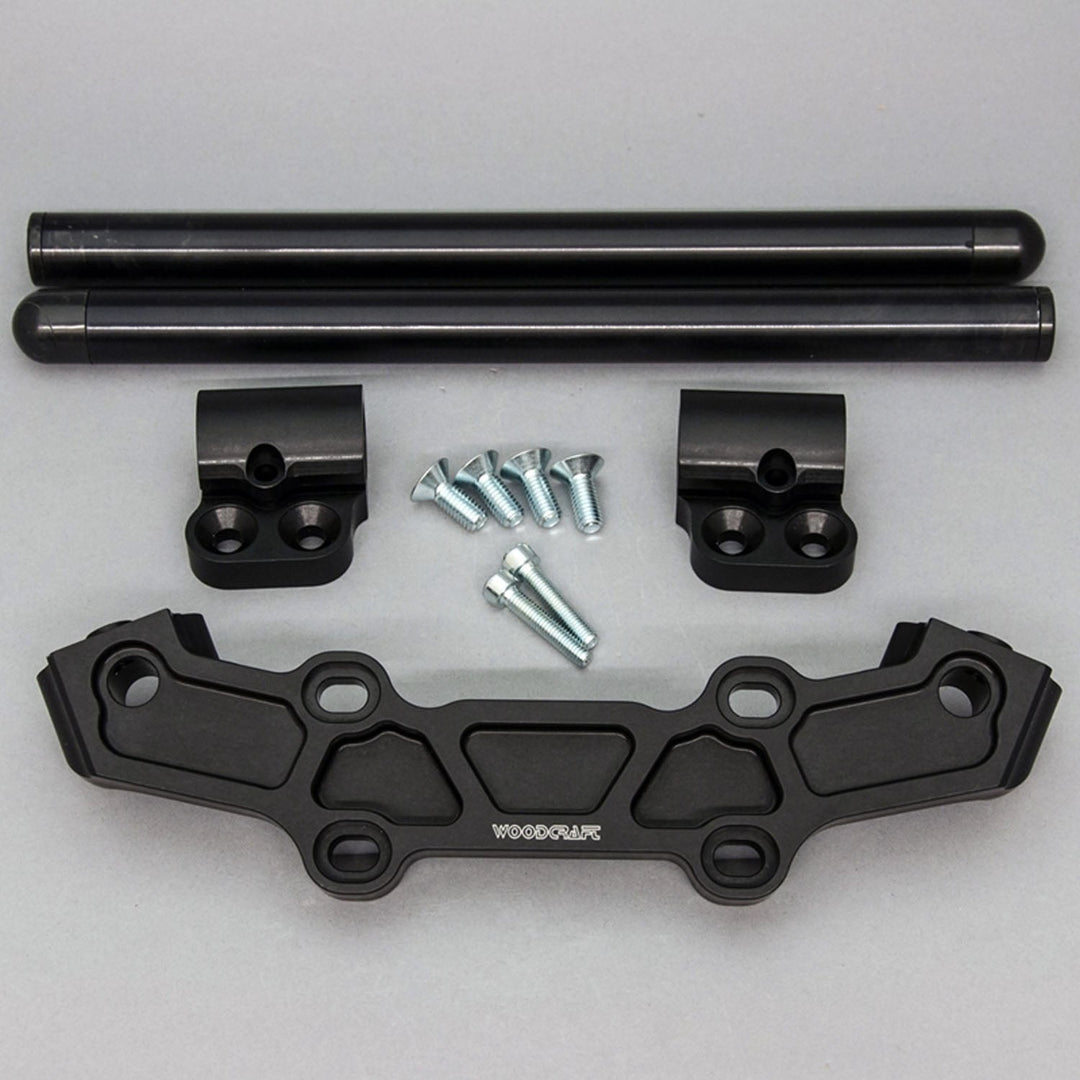 Woodcraft Clipon Adapter Plate w/ XL Black Bars Yamaha 2017 FZ-09, MT-09, XSR900 2022-25