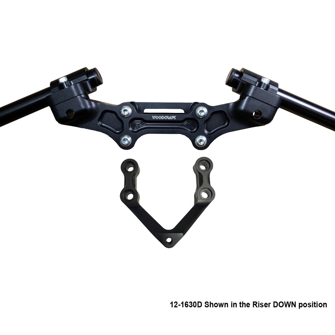 Woodcraft Ducati Monster 1200R 2016-19 Clipon Adapter Plate W/Steering Damper Mount Black Bars