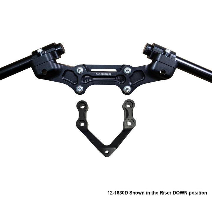 Woodcraft Ducati Monster 1200R 2016-19 Clipon Adapter Plate W/Steering Damper Mount Black Bars