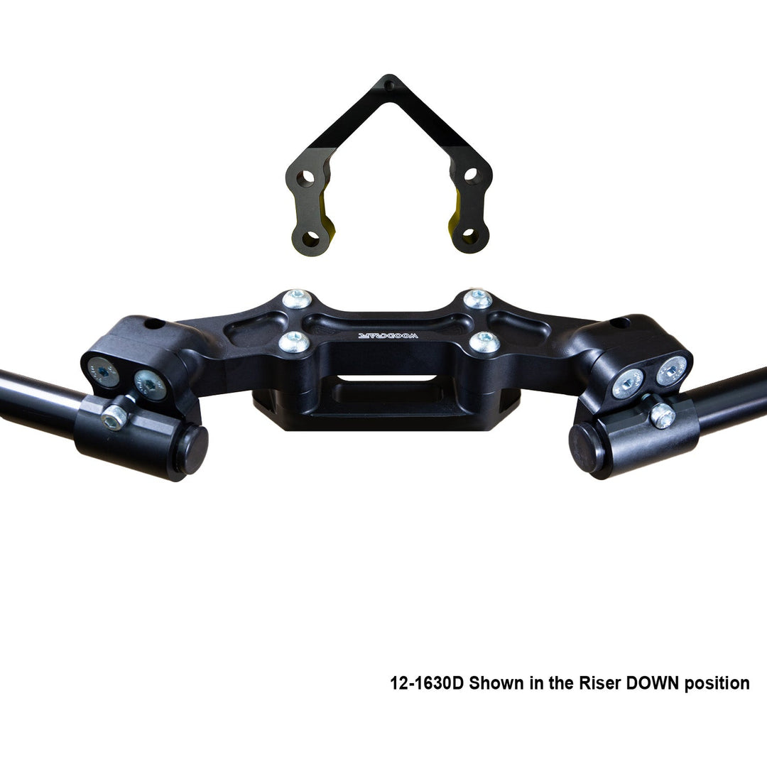 Woodcraft Ducati Monster 1200R 2016-19 Clipon Adapter Plate W/Steering Damper Mount Black Bars