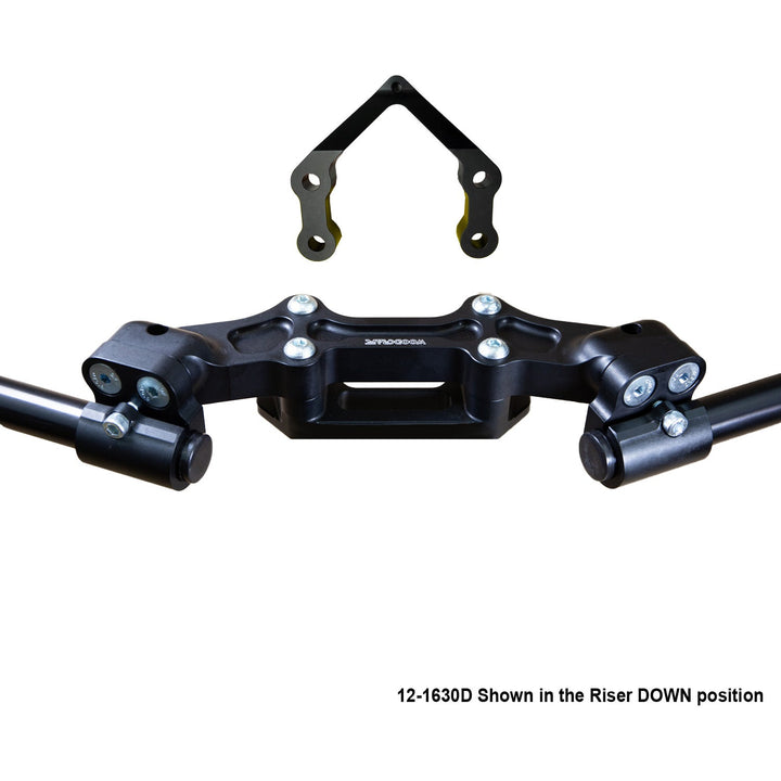 Woodcraft Ducati Monster 1200R 2016-19 Clipon Adapter Plate W/Steering Damper Mount Black Bars