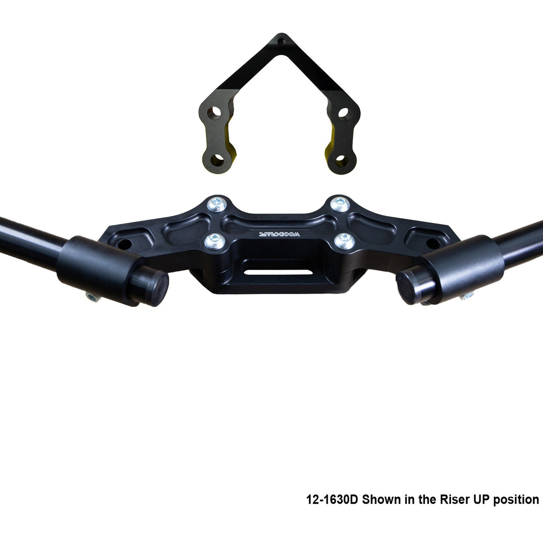 Woodcraft Ducati Monster 1200R 2016-19 Clipon Adapter Plate W/Steering Damper Mount Black Bars