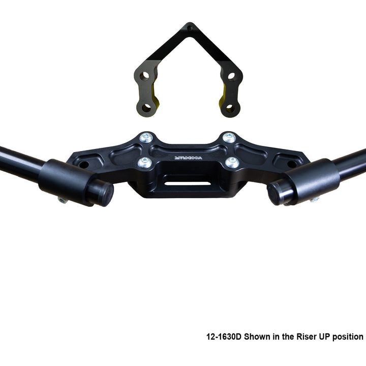 Woodcraft Ducati Monster 1200R 2016-19 Clipon Adapter Plate W/Steering Damper Mount Black Bars