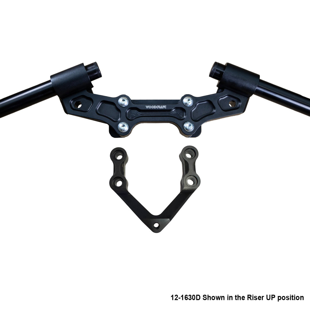 Woodcraft Ducati Monster 1200R 2016-19 Clipon Adapter Plate W/Steering Damper Mount Black Bars