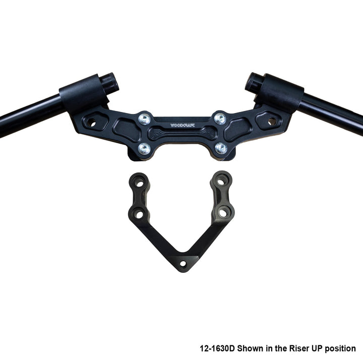 Woodcraft Ducati Monster 1200R 2016-19 Clipon Adapter Plate W/Steering Damper Mount Black Bars