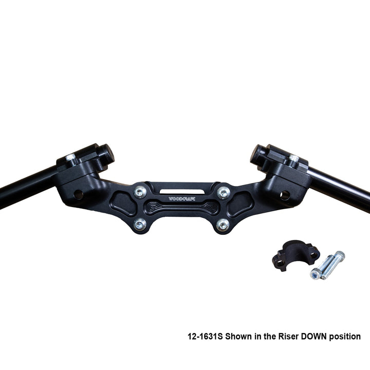 Woodcraft Ducati Monster 821 2014-17 Clipon Adapter Plate w/ STD black bars, Res. Spacer 1 inch Standard Rise