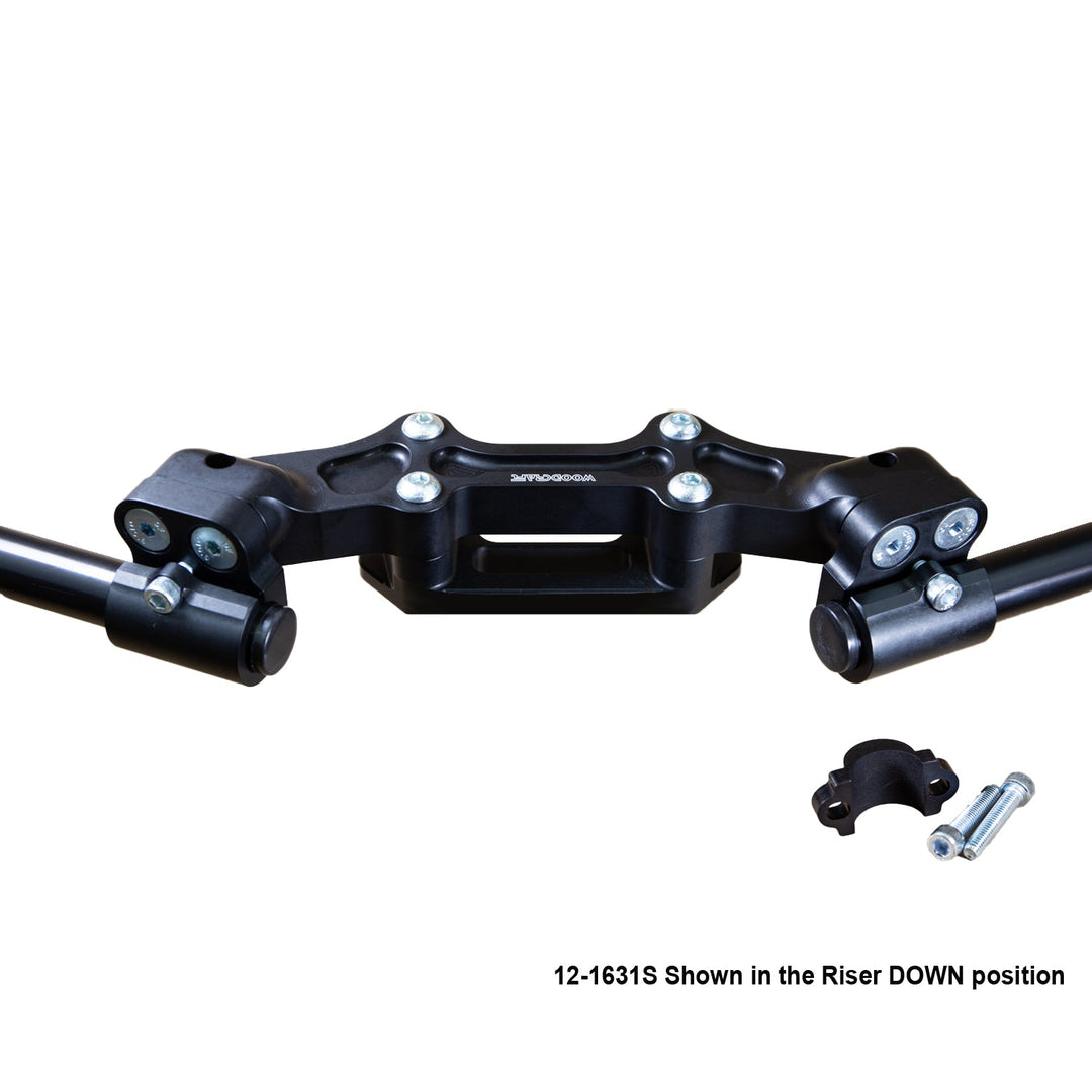 Woodcraft Ducati Monster 821 2014-17 Clipon Adapter Plate w/ STD black bars, Res. Spacer 1 inch Standard Rise