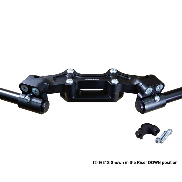 Woodcraft Ducati Monster 821 2014-17 Clipon Adapter Plate w/ STD black bars, Res. Spacer 1 inch Standard Rise