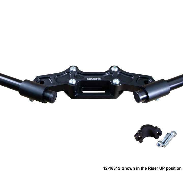 Woodcraft Ducati Monster 821 2014-17 Clipon Adapter Plate w/ STD black bars, Res. Spacer 1 inch Standard Rise