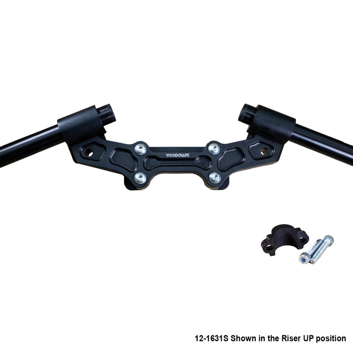 Woodcraft Ducati Monster 821 2014-17 Clipon Adapter Plate w/ STD black bars, Res. Spacer 1 inch Standard Rise