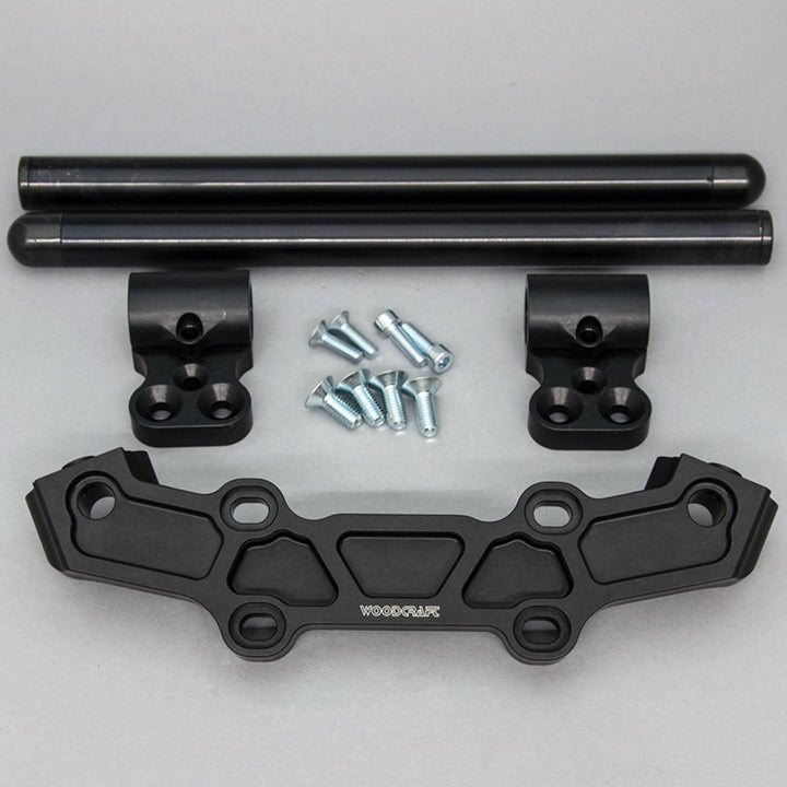Woodcraft Clipon Adapter Plate w/ XL Black Bars Yamaha 2017 FZ-09, MT-09, XSR900 2022-25