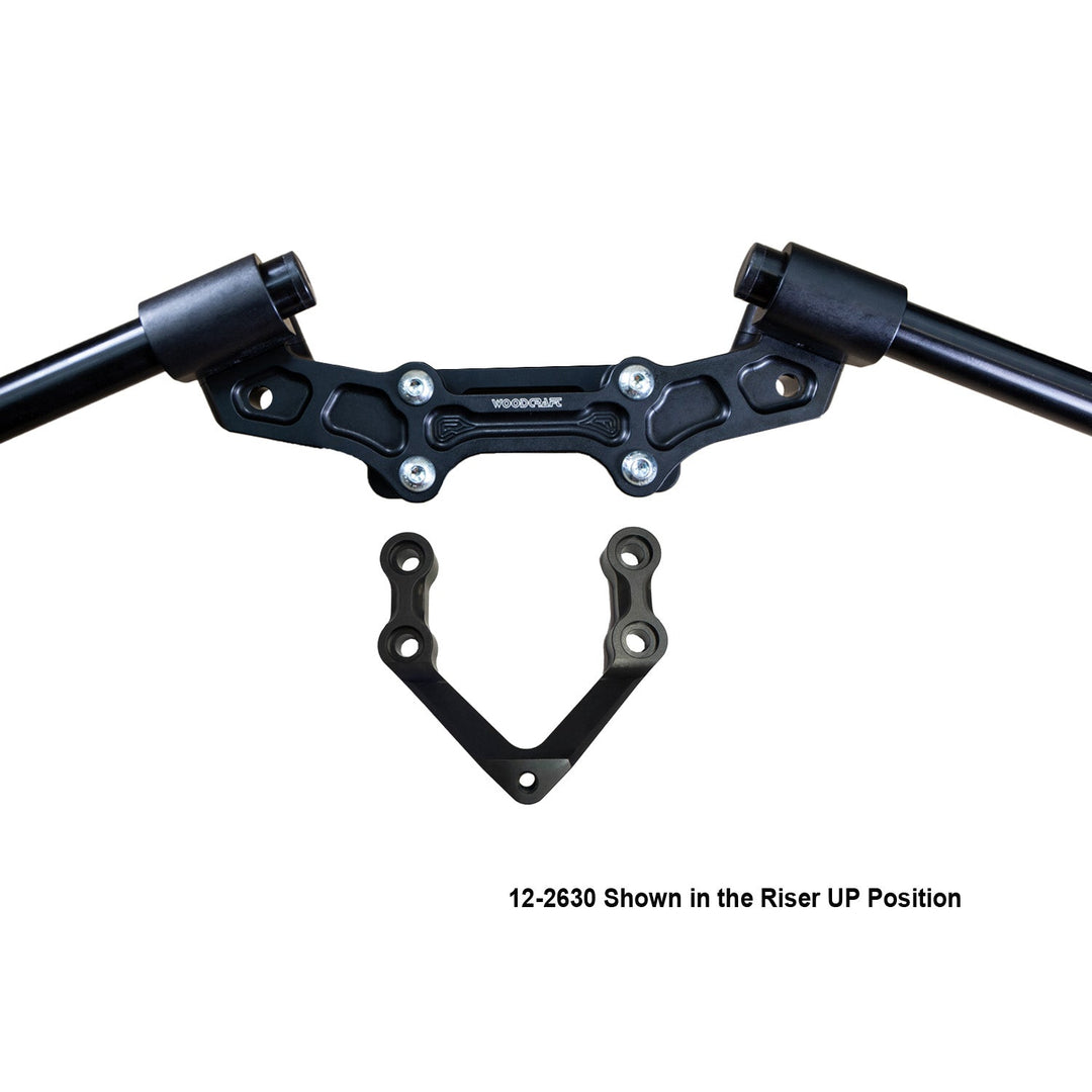Woodcraft Ducati Monster 1200R 2016-19 Clipon Adapter Plate W/Steering Damper Mount Black Bars
