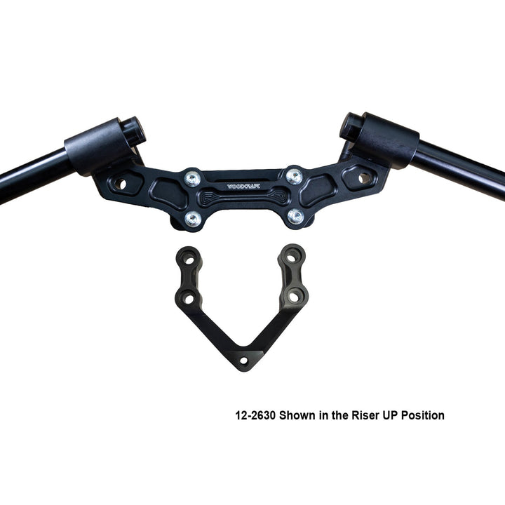 Woodcraft Ducati Monster 1200R 2016-19 Clipon Adapter Plate W/Steering Damper Mount Black Bars