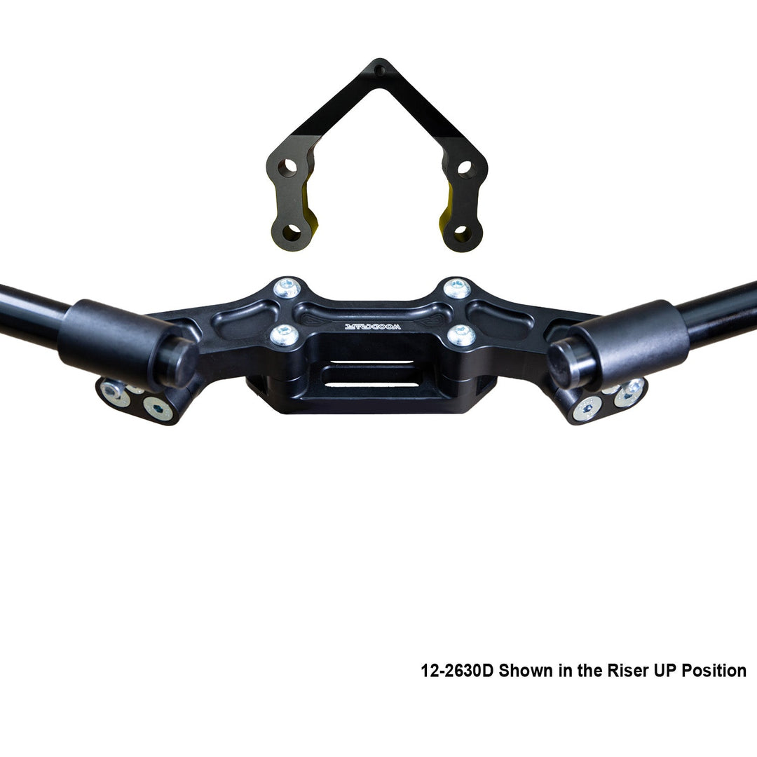 Woodcraft Ducati Monster 1200R 2016-19 Clipon Adapter Plate W/Steering Damper Mount Black Bars