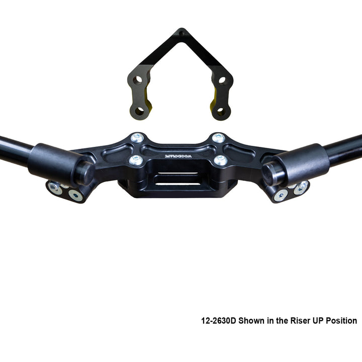 Woodcraft Ducati Monster 1200R 2016-19 Clipon Adapter Plate W/Steering Damper Mount Black Bars