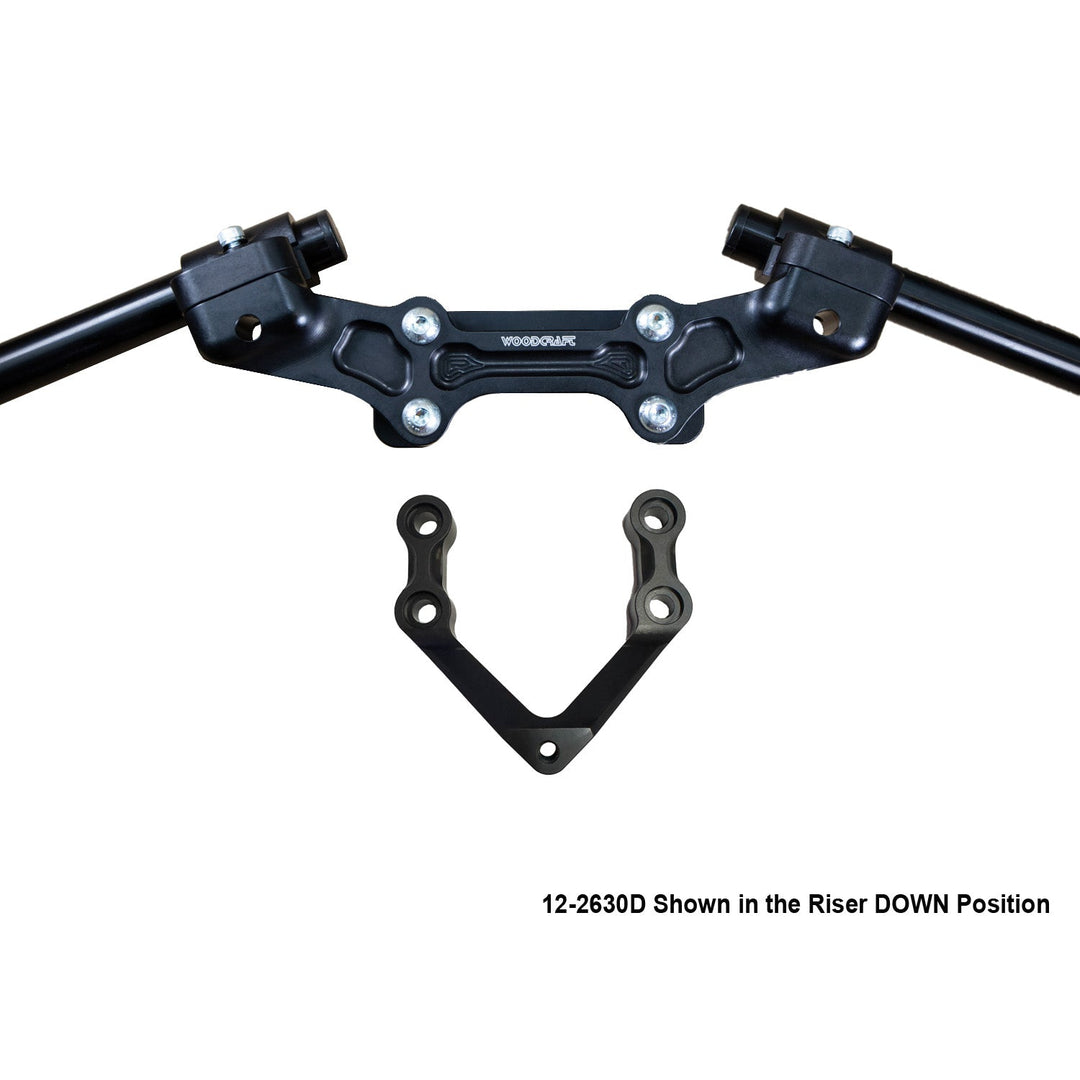 Woodcraft Ducati Monster 1200R 2016-19 Clipon Adapter Plate W/Steering Damper Mount Black Bars