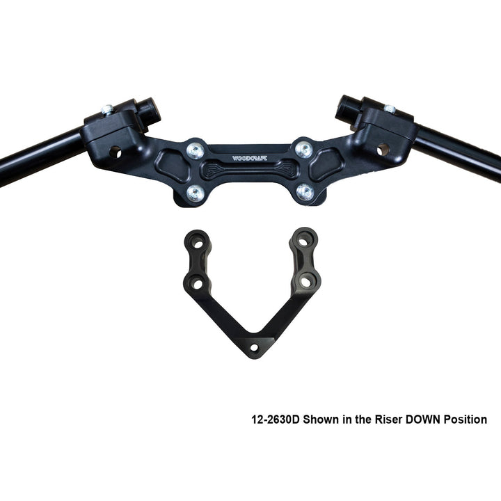 Woodcraft Ducati Monster 1200R 2016-19 Clipon Adapter Plate W/Steering Damper Mount Black Bars
