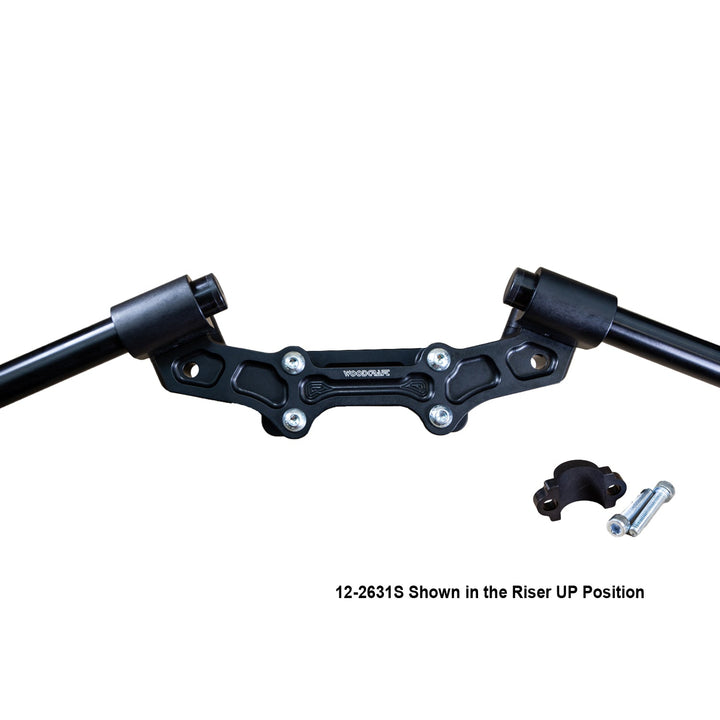 Woodcraft Ducati Monster 821 2014-17 Clipon Adapter Plate w/ STD black bars, Res. Spacer 1 inch Standard Rise