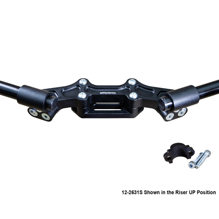 Woodcraft Ducati Monster 821 2014-17 Clipon Adapter Plate w/ STD black bars, Res. Spacer 1 inch Standard Rise