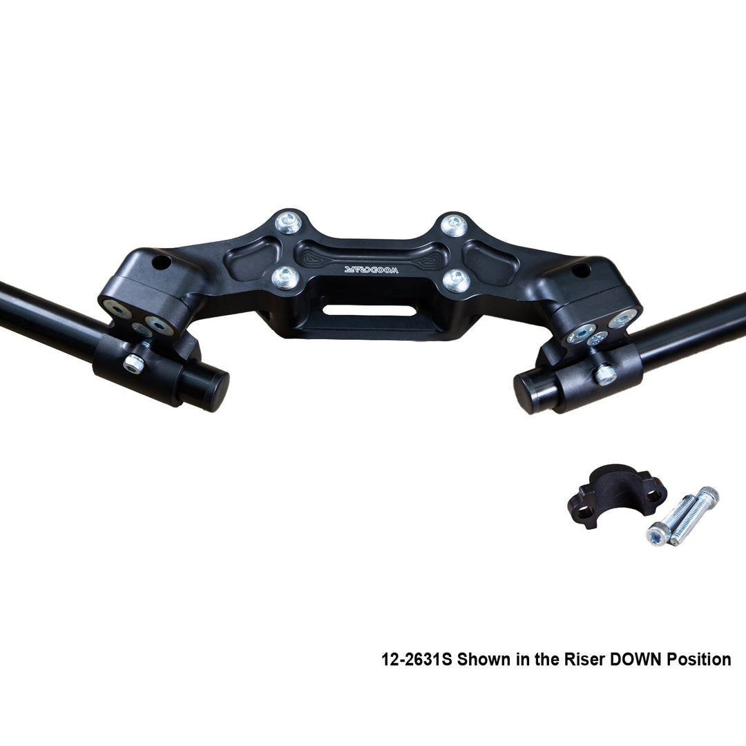 Woodcraft Ducati Monster 821 2014-17 Clipon Adapter Plate w/ STD black bars, Res. Spacer 1 inch Standard Rise