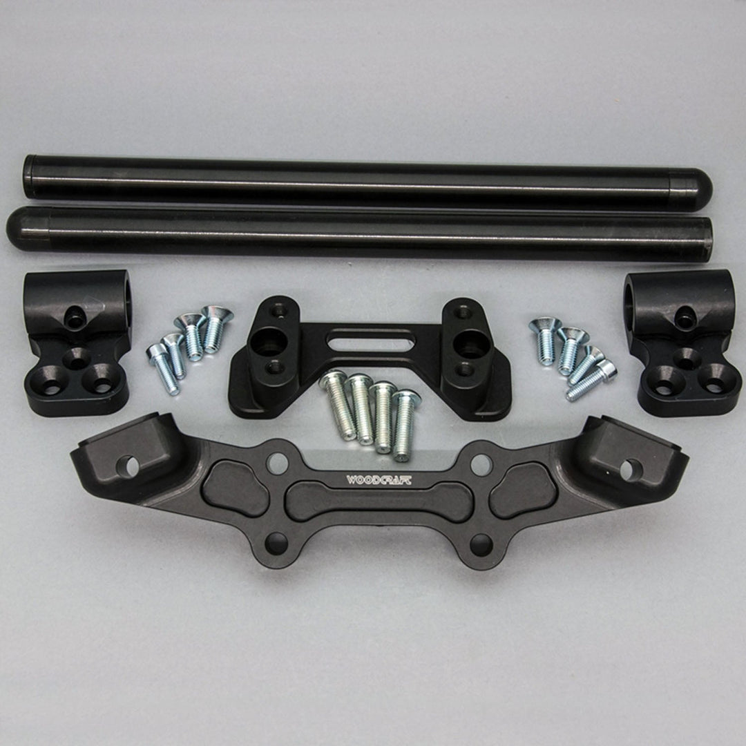 Woodcraft Clipon Adapter Plate w/ XL Black Bars Ducati Monster 821 2014-17